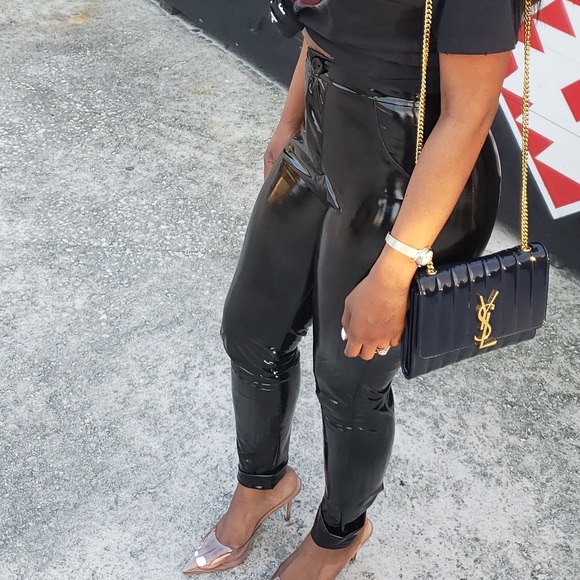 Shiny Black Pants - Picture 2 of 3